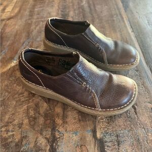 Dr Martin Brown Leather Slip Ons